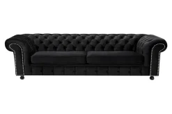 Sofa 4-osobowa glamour czarna CHESTER
