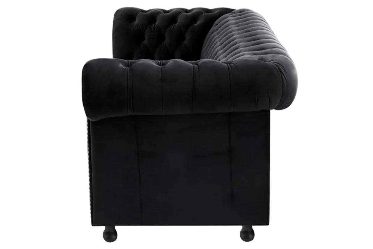 Sofa 4-osobowa glamour czarna CHESTER