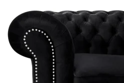 Sofa 4-osobowa glamour czarna CHESTER