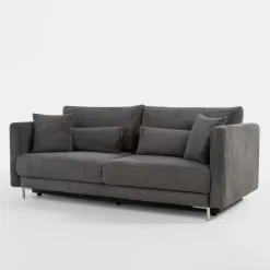 Sofa 3-osobowa sztruksowa szara RICO NEW