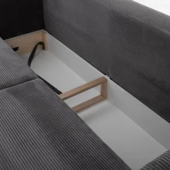 Sofa 3-osobowa sztruksowa szara RICO NEW