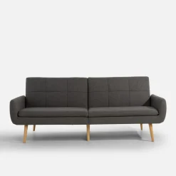 Sofa podwójnie rozkładana szara LUBERTO