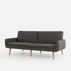 Sofa podwójnie rozkładana szara LUBERTO