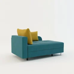 Sofa rozkładana niebiesko-żółta LETTO lewa
