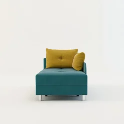 Sofa rozkładana niebiesko-żółta LETTO lewa