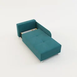 Sofa rozkładana niebiesko-żółta LETTO lewa