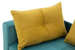 Sofa rozkładana niebiesko-żółta LETTO lewa