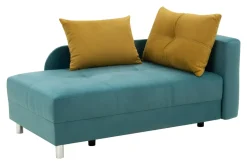 Sofa rozkładana niebiesko-żółta LETTO prawa