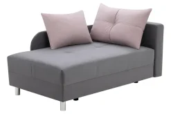 Sofa rozkładana szaro-różowa LETTO prawa