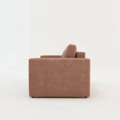 Sofa rozkładana sztruksowa różowa SOFI