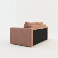 Sofa rozkładana sztruksowa różowa SOFI