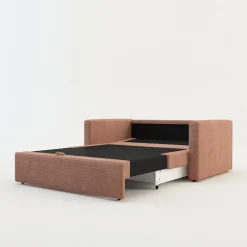 Sofa rozkładana sztruksowa różowa SOFI