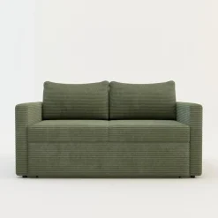 Sofa rozkładana sztruksowa zielona SOFI