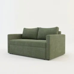 Sofa rozkładana sztruksowa zielona SOFI
