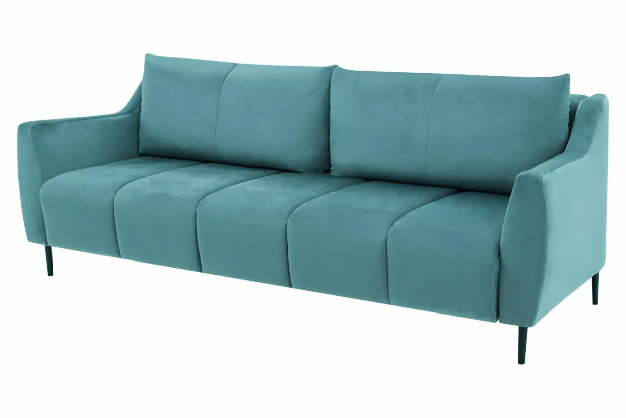 Sofa rozkładana turkusowa 3-osobowa ETNA
