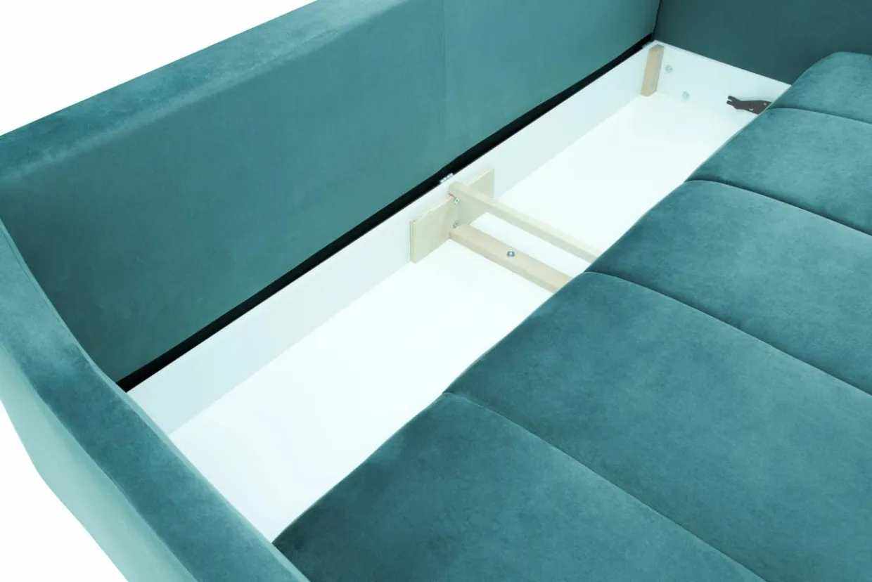 Sofa rozkładana turkusowa 3-osobowa ETNA