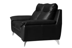 Sofa skórzana 2-osobowa czarna PERLE