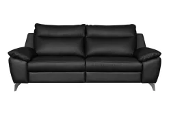 Sofa skórzana z funkcją relaks czarna PERLE