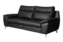 Sofa skórzana z funkcją relaks czarna PERLE