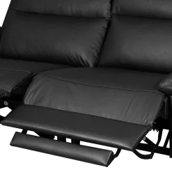 Sofa skórzana z funkcją relaks czarna PERLE