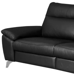 Sofa skórzana z funkcją relaks czarna PERLE