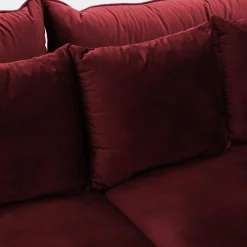 Sofa welurowa bordowa VOCAL