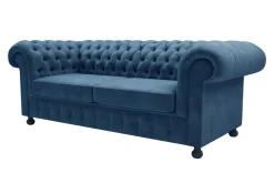 Sofa welurowa granatowa CHESTER