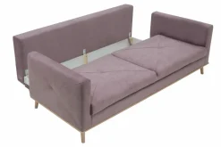 Sofa welurowa na drewnianych nóżkach LAVENDE