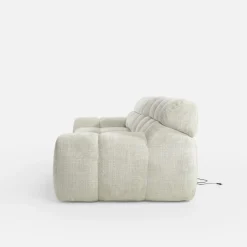 Sofa z regulowanym siedziskiem jasnobeżowa CAMPILE