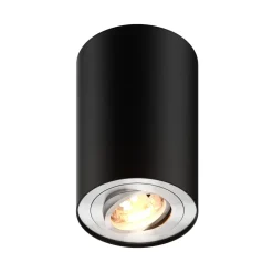 Spot natynkowy z regulacją czarno-srebrny RONDOO