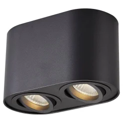 Spot 2-punktowy natynkowy czarny RONDOC