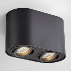 Spot 2-punktowy natynkowy czarny RONDOC