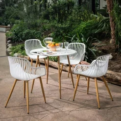 Stół ogrodowy biały LIXEL 90 cm