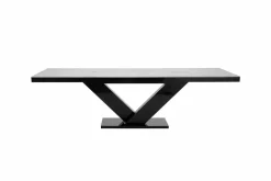 Stół rozkładany VICTORIA czarny / nadruk szary kamień mat