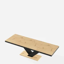 Stół rozkładany VICTORIA LAMI 160-256 cm dąb artisan / czarny połysk