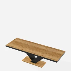 Stół rozkładany VICTORIA LAMI 160-256 cm dąb pradawny / czarny połysk