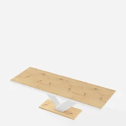 Stół rozkładany VICTORIA LAMI 160-256 cm dąb artisan / biały połysk