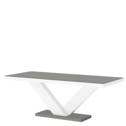 Stół rozkładany VICTORIA MAT biały / szary