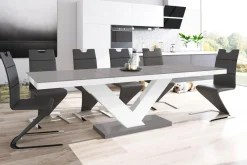 Stół rozkładany VICTORIA połysk biały / szary