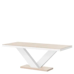 Stół rozkładany VICTORIA połysk biały / cappucino