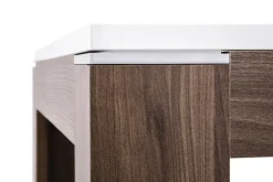 Stół rozkładany z białym blatem w połysku