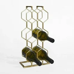 Stojak na wino metalowy czarny