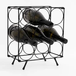 Stojak na wino metalowy, na 9 butelek