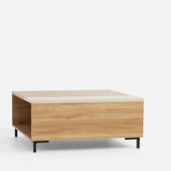 Stolik kawowy kwadratowy z 2 półkami