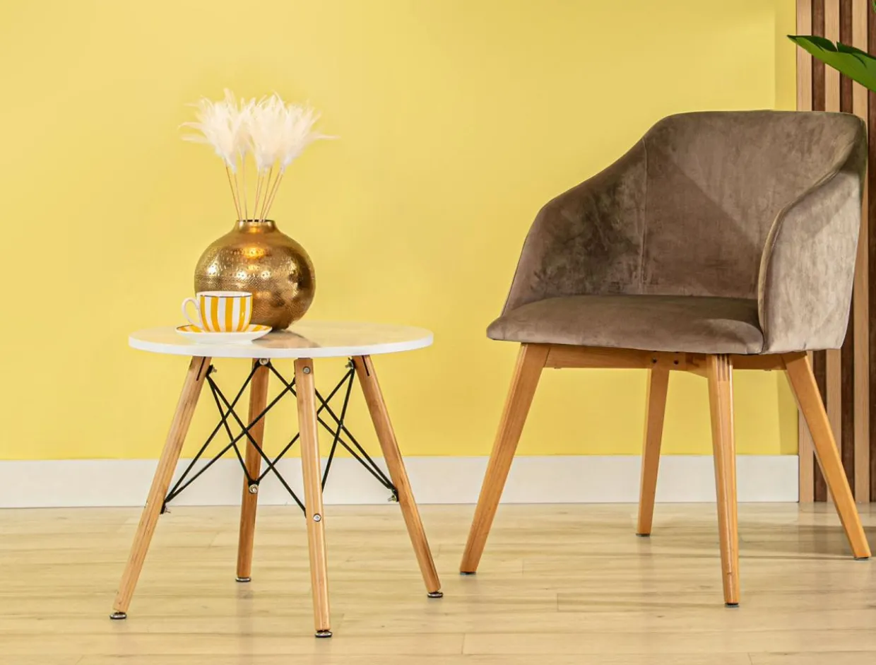 Stolik kawowy okrągły biały FART