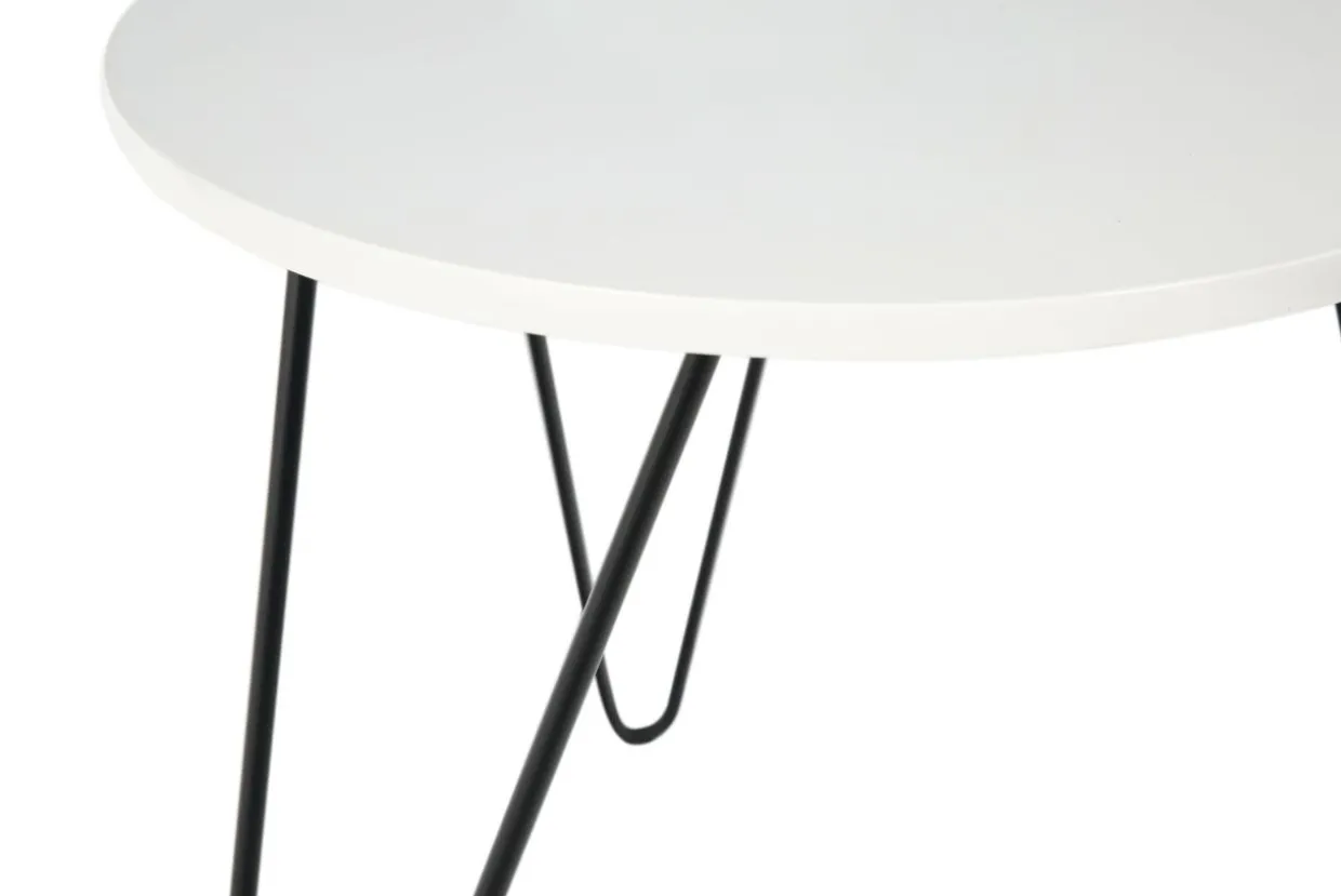 Stolik kawowy okrągły biały połysk SARDA L