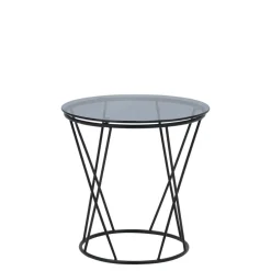 Stolik kawowy okrągły ze szklanym blatem 50 cm SANI