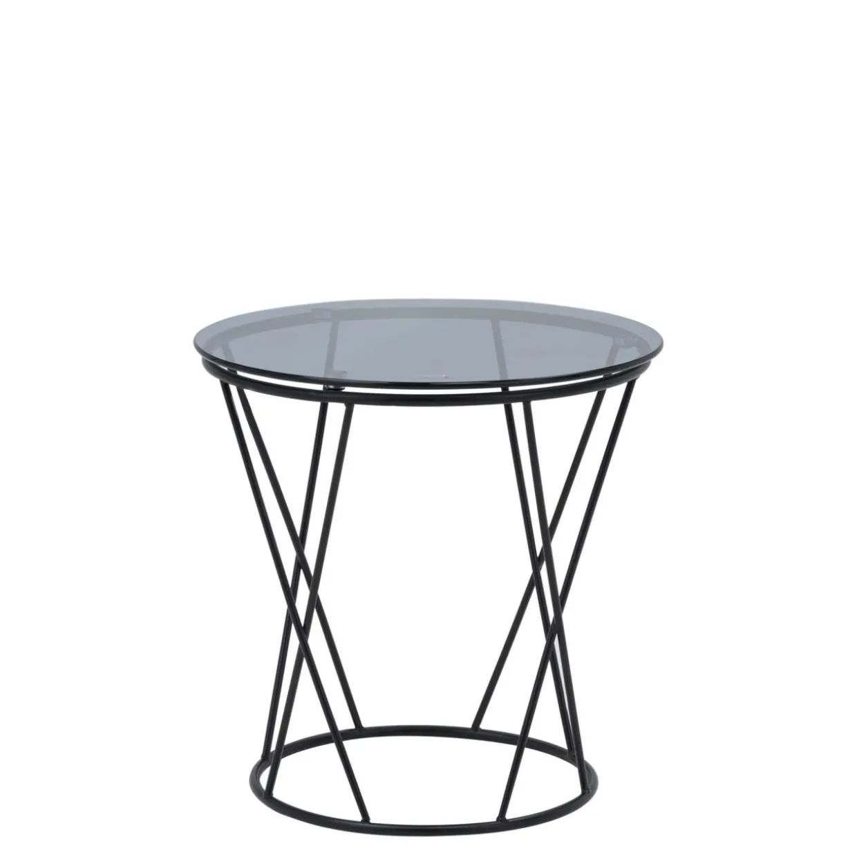 Stolik kawowy okrągły ze szklanym blatem 50 cm SANI