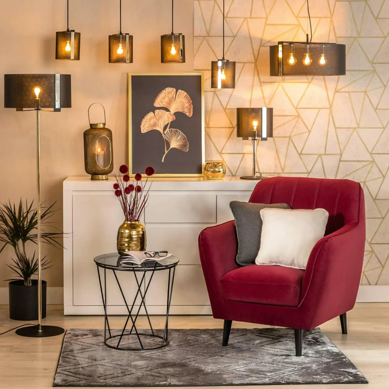 Stolik kawowy okrągły ze szklanym blatem 50 cm SANI