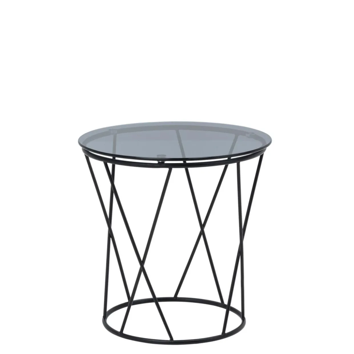 Stolik kawowy okrągły ze szklanym blatem 50 cm SANI